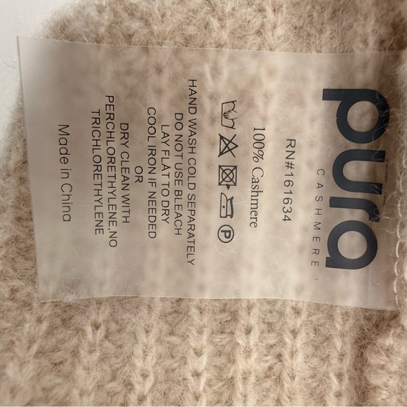 Pura Cashmere Women’s Zip Hoodie Sweater Neutral Beige 100% Cashmere XL Cozy - Picture 11 of 12